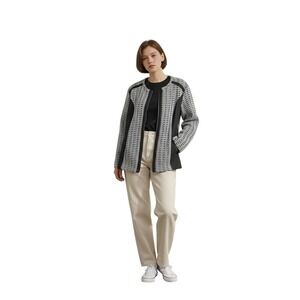 Catherines  womens  full zip jacket size 2X  black white  stretch  long sleeve